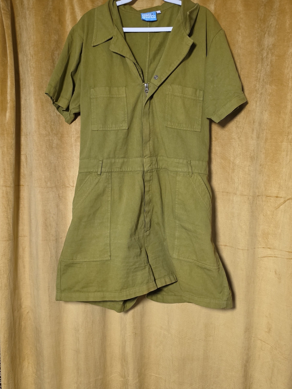 Big Bud Press Olive Green Short Sleeve Utility Romper